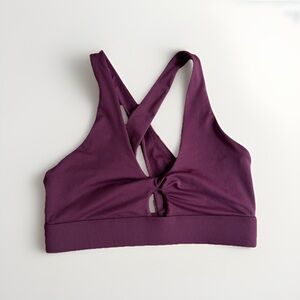 Fabletics Oasis Twist Burgundy Sports Bra Medium